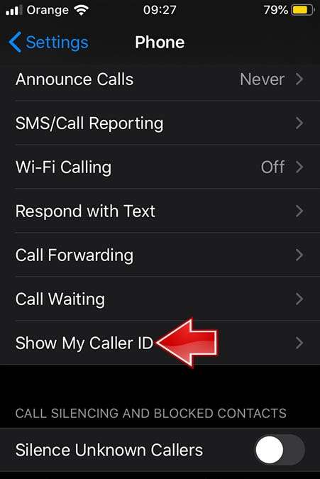 APPLE iPhone 6 Show my caller ID