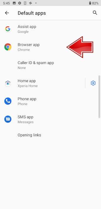 Default browser SONY Xperia 5 III