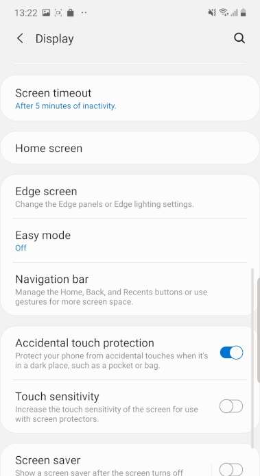 Screen Timeout SAMSUNG Galaxy A52