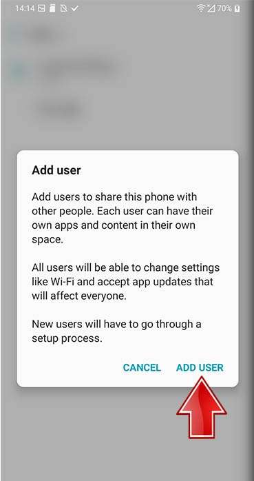 how to add another user on android lg